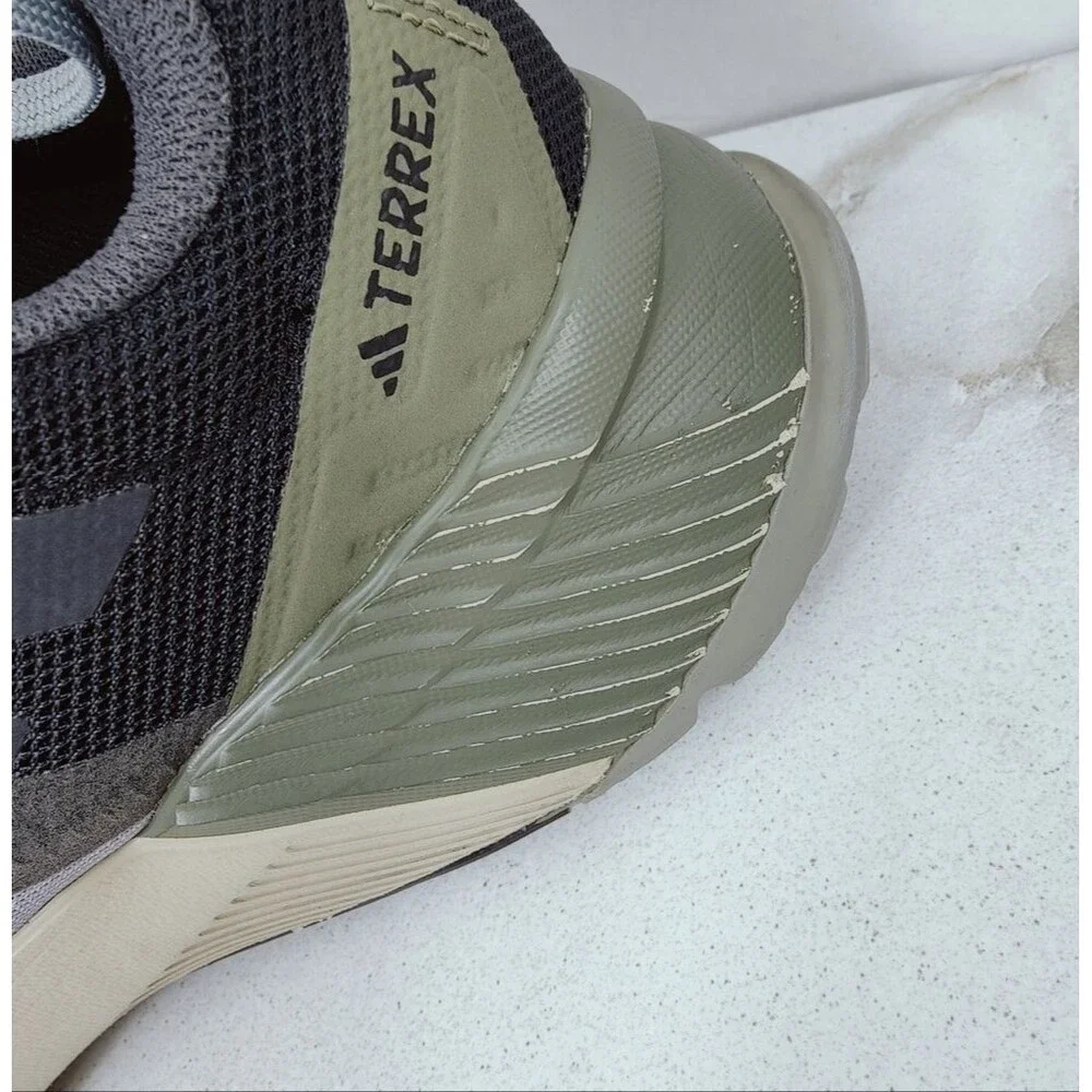 Adidas Men's Terrex Soulstride Trail Running Sneakers Grey Beige Olive, 8.5